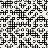 Vector Seamless Black&White Abstract Irregular Geometric Pattern