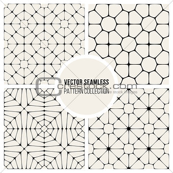 Vector Seamless Black And Whitec Pavement Pattern Collection