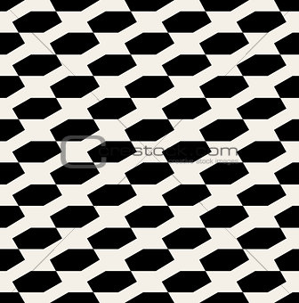 Vector Seamless Black And White Hexagonal Diadonal Pattern