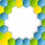 Abstract bright hexagons pattern design