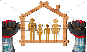 Symbolic House with a Family