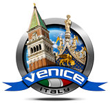 Venice Italy - Round Metal Icon