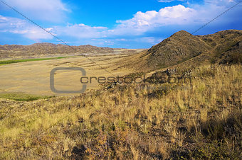 Mountain hills of grassland in Kazakhstan