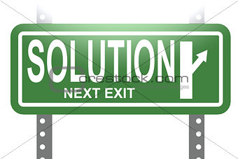 Solution green sign board isolated