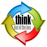 Think out of the box color cycle sign