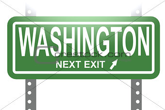 Washington green sign board isolated