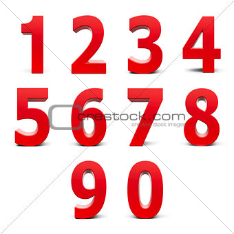 Red numbers set