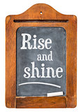 Rise and shine on blackboard