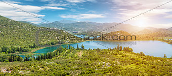 Panoramic view of Bacinska lake in Croatia