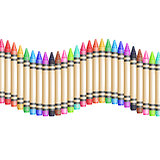 Colorful background with fence from wax pencils