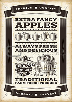 Vintage apple harvest poster