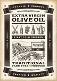 Vintage olive oil poster
