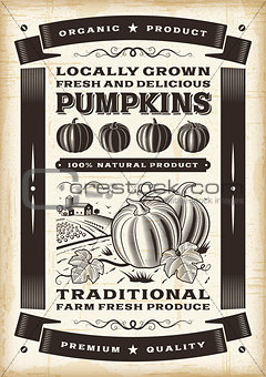 Vintage pumpkin harvest poster