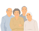 Four elderly people