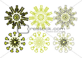 Decorative floral pattern motif, easy to edit color the vector eps file.