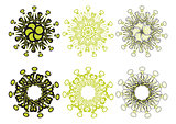 Decorative floral pattern motif, easy to edit color the vector eps file.