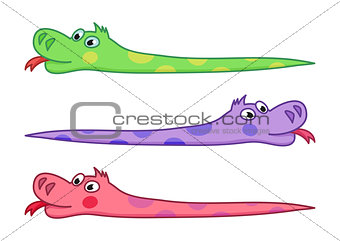 Cartoon snake, vector illustration of funny cute python