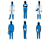 Doctors silhouettes on white