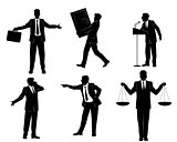 Six businessmen silhouettes