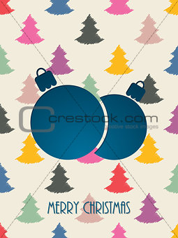 Christmas greeting with color scribbled christmastree background