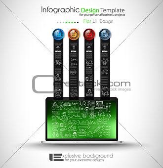Clean Infographic Layout Template for data and information analysis 