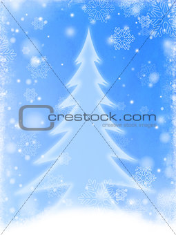 white christmas tree in blue