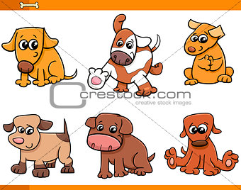 dog characters cartoon set