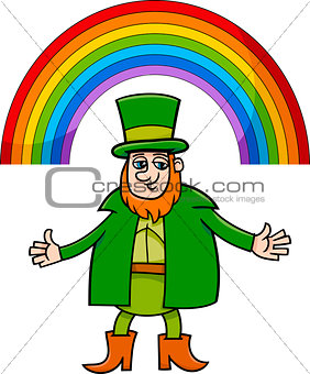leprechaun and rainbow cartoon
