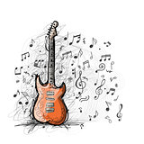 Art sketch of guitar design