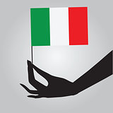 Hand with Italy flag