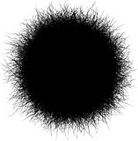 isolated black hairball shape on white