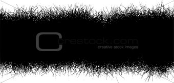horizontal black hair furr grass line over white