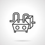 Water heating black line vector icon