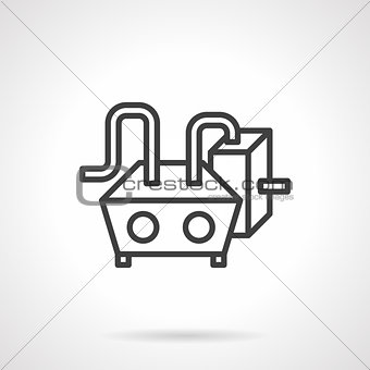 Water heating black line vector icon