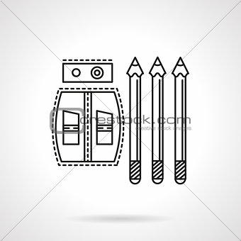 Drawing tools flat line vector icon