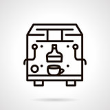 Black line coffee machine vector icon