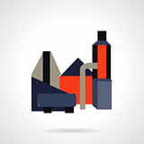 Industrial architecture flat color vector icon.