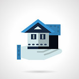 Hand with house flat color vector icon