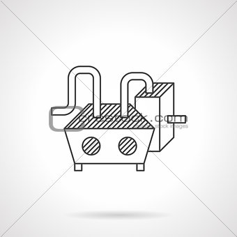 Chocolate processing equipment line vector icon