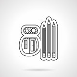 Drawing tools flat line vector icon