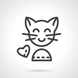 Cute cat simple line vector icon