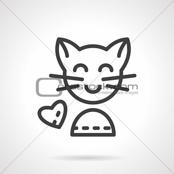 Cute cat simple line vector icon