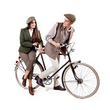 Couple on retro bike