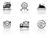 set of food delivery icons