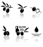 set of olive icons