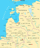 Baltic Countries Political Map