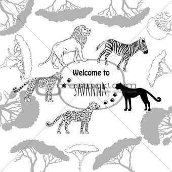 Background with savanna animal
