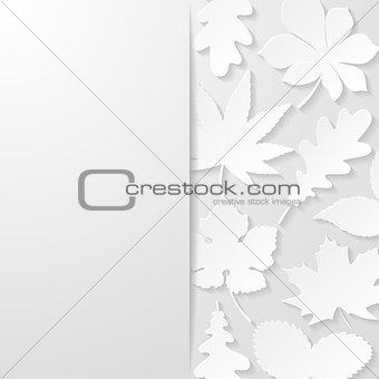 Abstract background with paper leaves. Vector illustration.