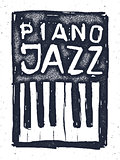 Playing the jazz piano. Hand drawn vector.