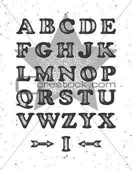 Grunge full alphabet